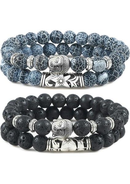 21Cm Tarzı Malakit Et Buda Kafa Bilezik Kadın Erkek Doğal Kaplan Gözü Lava Taş Yoga Boncuk Mesafe Bilezikler Charm Çift Takı (Yurt Dışından) fiyatları