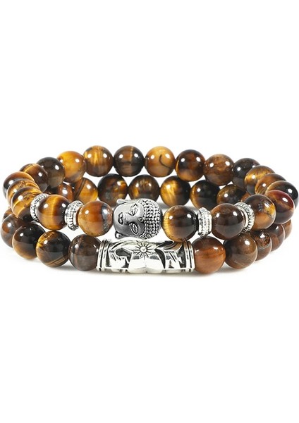 21Cm Tarzı Malakit Et Buda Kafa Bilezik Kadın Erkek Doğal Kaplan Gözü Lava Taş Yoga Boncuk Mesafe Bilezikler Charm Çift Takı (Yurt Dışından) modelleri