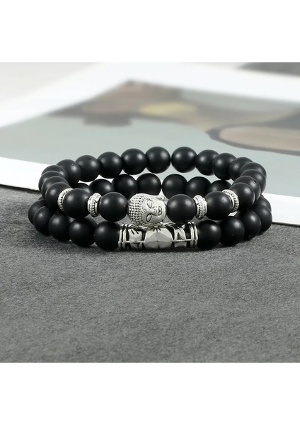 19Cm Tarzı Mavi Et Buda Kafa Bilezik Kadın Erkek Doğal Kaplan Gözü Lava Taş Yoga Boncuk Mesafe Bilezikler Charm Çift Takı (Yurt Dışından) fırsatları