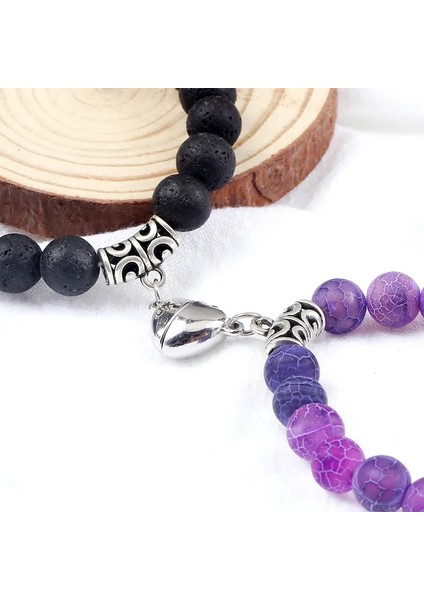 Beyaz Kırmızı Sıcak Satış Et Boncuklu Bilezik Severler Için Doğal Taş Mesafe Kalp Mıknatıs Çift Bilezik Dostluk Moda Takı (Yurt Dışından) modelleri