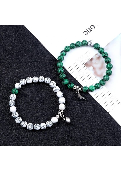 Beyaz Kırmızı Sıcak Satış Et Boncuklu Bilezik Severler Için Doğal Taş Mesafe Kalp Mıknatıs Çift Bilezik Dostluk Moda Takı (Yurt Dışından) fırsatları