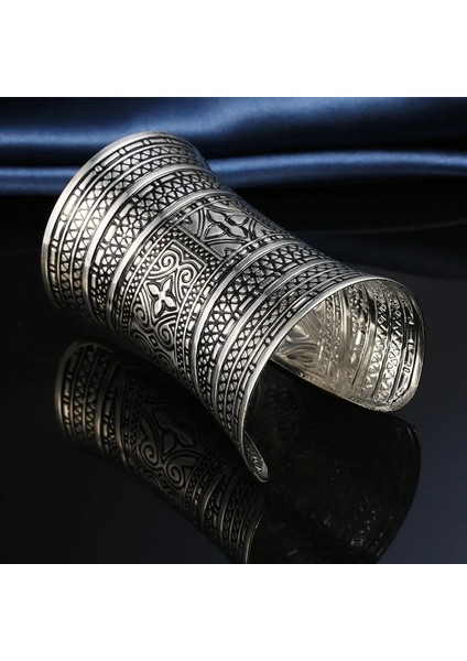 1 Adet Boho Etnik Vintage Metal Renk Çiçek Oyma Totem Açık Uçlu Manşet Bileklik Haçlı Bilezik Kolçaklı Kadınlar Takı (Yurt Dışından) fiyatları