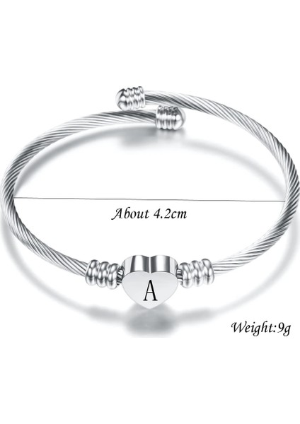 L Boyutu Sevimli Çocuklar Ilk Alfabe Harf Paslanmaz Çelik Çocuk Takı Manşet Kalp Charm Bilezik Küçük Kız (Yurt Dışından) fırsatları