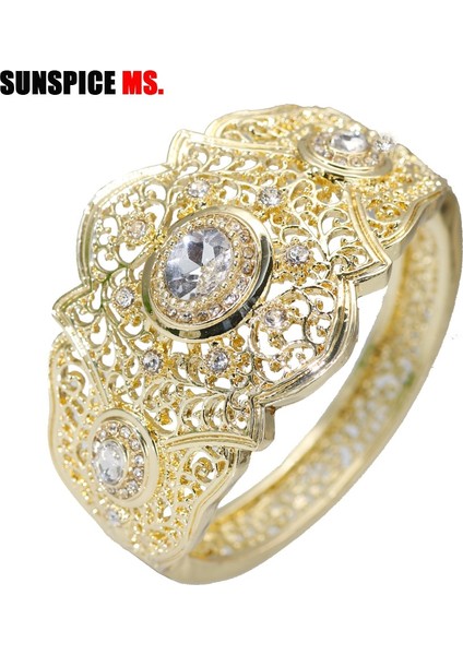 60Mm Tarzı Xy1748Gold Sunspicems Moda 18K Altın Rengi Cezayir Fas Bileklik Manşet Bilezik Kadınlar Için Arapça Gelin Düğün Takısı Festivali ler (Yurt Dışından)