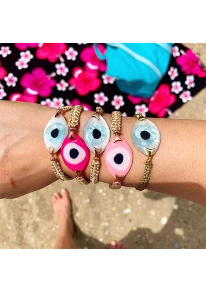 B-B190055Q Şanslı Nazar Bilezikler Kadınlar Için Takı Yaz Moda Yunan Göz Takı Pulsera Türk Gözü Bilezik (Yurt Dışından) modelleri
