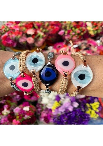 B-B190055Q Şanslı Nazar Bilezikler Kadınlar Için Takı Yaz Moda Yunan Göz Takı Pulsera Türk Gözü Bilezik (Yurt Dışından) fırsatları