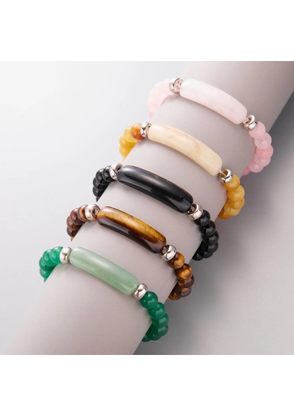 Br20Y0062-2 8Mm Doğal Taş Strand Boncuk Bilezik Reiki Şifa Pembe Kuvars Akik Gül Kristal Charm Bilezikler Kadın Erkek Arkadaşlar Için (Yurt Dışından) fiyatları