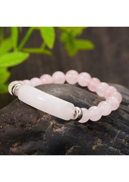 Br20Y0062-2 8Mm Doğal Taş Strand Boncuk Bilezik Reiki Şifa Pembe Kuvars Akik Gül Kristal Charm Bilezikler Kadın Erkek Arkadaşlar Için (Yurt Dışından) modelleri