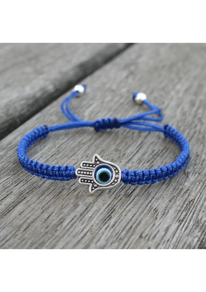 Mavi Türkiye Nazar Bilezik El Yapımı Örgülü Halat Bilezik Ayarlanabilir Erkek Kadın Fatima Bilezik Şanslı Takı Dostluk Bijoux (Yurt Dışından)