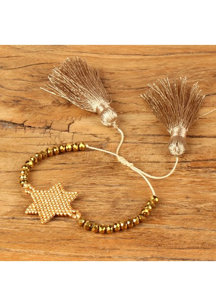 Mı-B180051B Go2Boho Yıldız Bilezik Kadın Meksika Pulseras Joyeria Mujer Moda Altın Renk Takı Mıyukı Bilezikler Erkekler El Yapımı Kadın (Yurt Dışından)