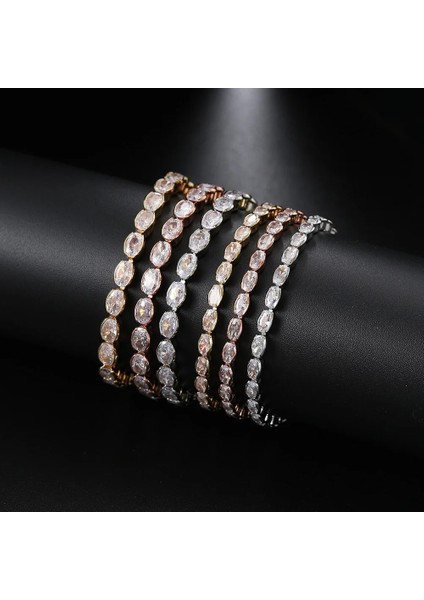 H208-2 Oval Kristal Tenis Bilezikler Kadınlar Için Kore Moda Altın Renk Ayarlanabilir Zirkon Zincir El Bileklik Takı Arkadaş 207 (Yurt Dışından) fiyatları