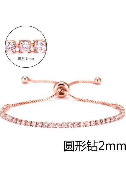 3-2 Mm Mm Moda Charm Cz Tenis Bilekliği Kadınlar Için Lüks Kristal Zirkon Takı Ayarlanabilir Altın Renk Kutusu Zincir Bilezikler (Yurt Dışından)