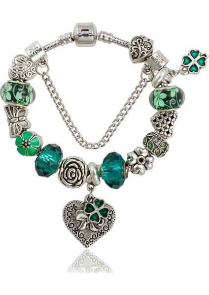 20Cm Tarzı B15253 Annapaer Yeşil Murano Cam Boncuk Moda Takılar Fit Orijinal Bilezik Pulseiras Feminina Kadınlar Için Dıy Takı (Yurt Dışından)