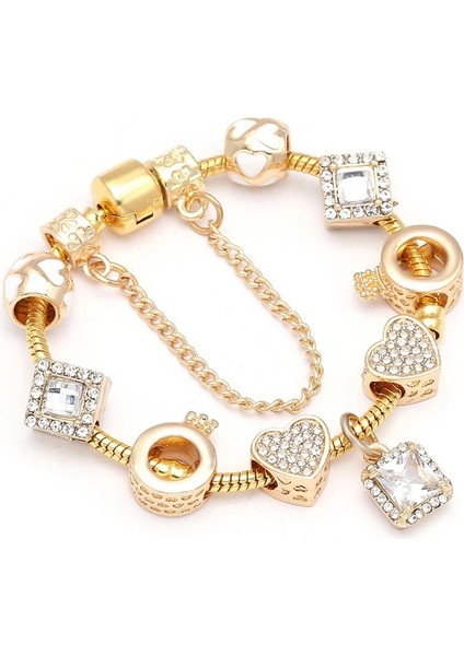 20Cm Tarzı No.21 Boyutu Baopon Lüks Kristal Arılar Altın Renk Charm Bilezik Kız Murano Cam Boncuk Güzel Bilezik Kadınlar Için Çift Dıy Takı (Yurt Dışından)