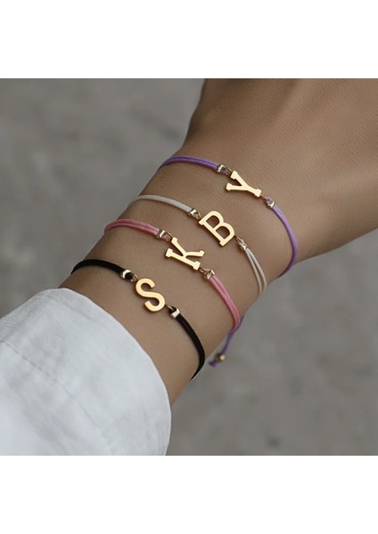 M Tarzı No.7 Boyutu 2023 Yeni Moda A-Z Ilk Harfli Bilezik Kadınlar El Yapımı Ayarlanabilir Halat Bilezik Kadınlar Için Takı (Yurt Dışından) fiyatları