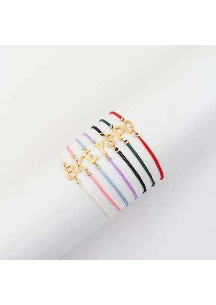 M Tarzı No.7 Boyutu 2023 Yeni Moda A-Z Ilk Harfli Bilezik Kadınlar El Yapımı Ayarlanabilir Halat Bilezik Kadınlar Için Takı (Yurt Dışından) indirimleri