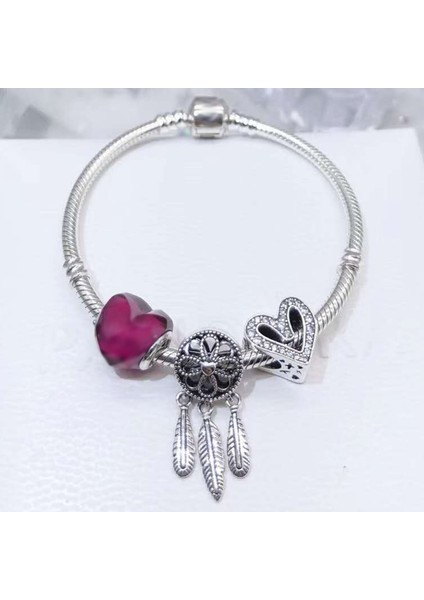 17Cm Tarzı Bilezikler-1 Yüksek Li Gümüş Kaplama Charm Bilezik, Dıy Güzel Boncuk Charm Kadınlar Takı Için Uygun Bilezik (Yurt Dışından)