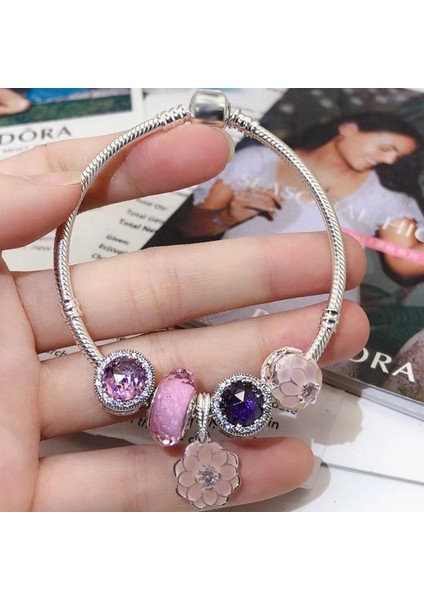 17Cm Tarzı Bilezikler-1 Yüksek Li Gümüş Kaplama Charm Bilezik, Dıy Güzel Boncuk Charm Kadınlar Takı Için Uygun Bilezik (Yurt Dışından)