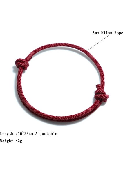 Kahverengi Minimalist 3Mm Milan Halat Bilezik Erkek Kadın Öğrenci Ayarlanabilir Örgülü Kırmızı Konu Bilezik Çift Bilezik En Iyi Arkadaşı Joias (Yurt Dışından) fırsatları