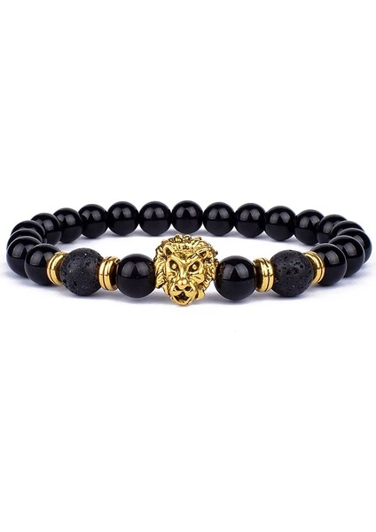 19Cm Tarzı No.1 Boyutu Moda Obsidyen Aslan Kafası Charm Bilezikler Erkekler Lava Taş Zirkon Prizma Bilezik Ve Kadınlar Için Bilezikler Yeni Dostluk Takı (Yurt Dışından)