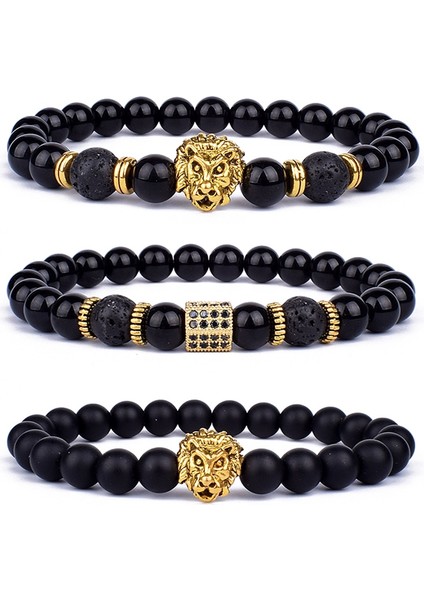 21Cm Tarzı No.16 Boyutu Moda Obsidyen Aslan Kafası Charm Bilezikler Erkekler Lava Taş Zirkon Prizma Bilezik Ve Kadınlar Için Bilezikler Yeni Dostluk Takı (Yurt Dışından) fiyatları