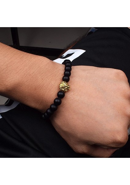 21Cm Tarzı No.16 Boyutu Moda Obsidyen Aslan Kafası Charm Bilezikler Erkekler Lava Taş Zirkon Prizma Bilezik Ve Kadınlar Için Bilezikler Yeni Dostluk Takı (Yurt Dışından) modelleri