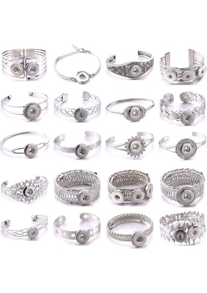 B1636-30 2022 Yeni Sıcak Satış 18Mm Snaps Takı Kadınlar Vintage Metal Baskı Bilezik Dıy Aksesuarları Charm Kolye (Yurt Dışından) fiyatları