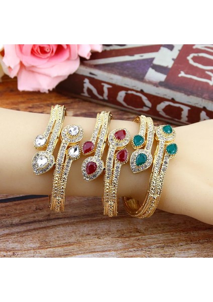 Fa1388Kırmızı Sunspicems Soyut Altın Rengi Fas Kalp Bileklik Charm Bilezik Kadınlar Için Hint Taklidi Gelin Düğün Takısı Aşk (Yurt Dışından) modelleri