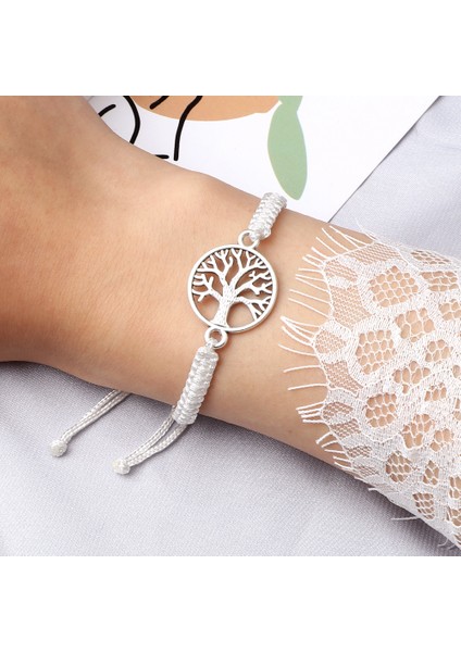 Set-21 Şanslı Kırmızı Dize Örgü Bilezik Klasik Retro Alaşım Hayat Ağacı El Yapımı Erkek Kadın Çocuk Bileklik Yoga Takı Bilezik (Yurt Dışından) fırsatları