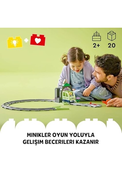 Duplo Town Tren Tüneli ve Rayları Ek Seti 10425-2 Yaş ve Üzeri Okul Öncesi Çocuklar Için Eğitici ve Yaratıcı Tren Oyuncağı, Hediye Fikri (20 Parça)