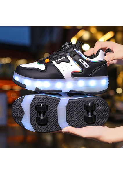 Kızlar Için LED Işıklı Paten Ayakkabıları Trend Açık Hava Spor Ayakkabıları (Yurt Dışından)