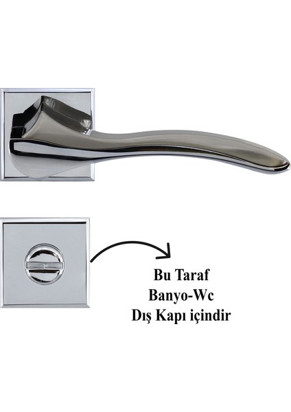 Bilecik Wc Banyo Kapı Kolu Krom Inox Sağa Sola Uygun Iç Dış Wc Kapısı Kilitlenebilir 1 Takım