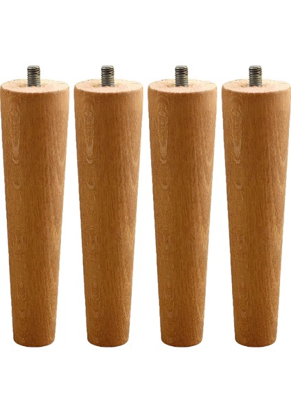 4'lü Set Ahşap 15 cm Mobilya Koltuk Kanepe Sehpa Masa Ayağı Ayakları M8 Civatalı Bağlantı Aparatlı