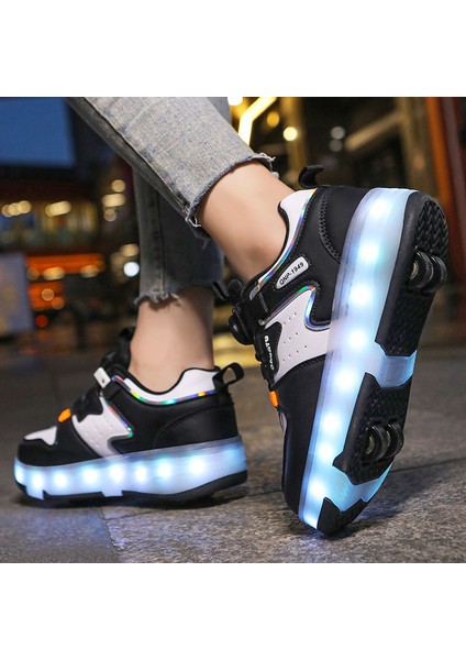 Kızlar Için LED Işıklı Paten Ayakkabıları Trend Açık Hava Spor Ayakkabıları (Yurt Dışından)