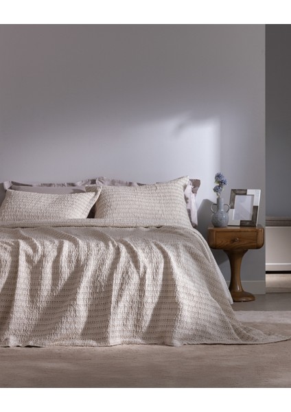 Petite Çift Kişilik Pamuklu Yatak Örtüsü - Bej
