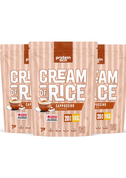 Cream Of Rice | Pirinç Kreması - Cappuccino - 1kg x 3 Adet