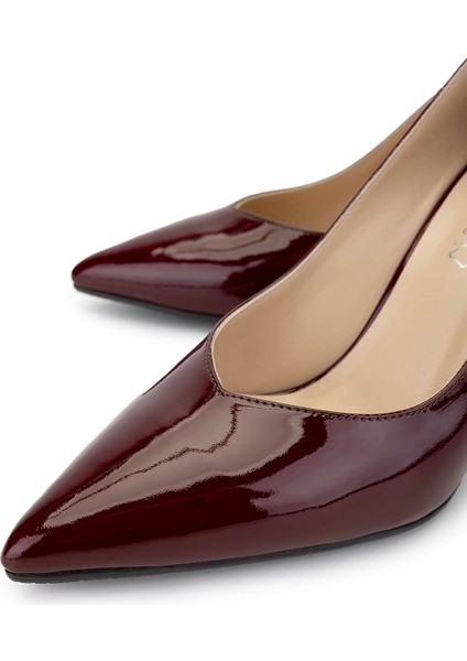 Kadın Deri Bordo Rugan Topuklu Ayakkabı 1027 0197 Bn Ayk SK24-25 Bordo Rgn modelleri