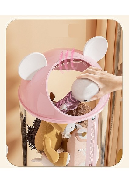 170CM Doll Storage Bin, Plush Toy Storage Drum, Transparent Zippered Portable Storage For Stuffed Animals, Kids' Dolls With LED Light (Yurt Dışından)