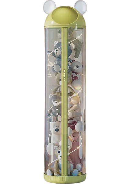 170CM Doll Storage Bin, Plush Toy Storage Drum, Transparent Zippered Portable Storage For Stuffed Animals, Kids' Dolls With LED Light (Yurt Dışından)