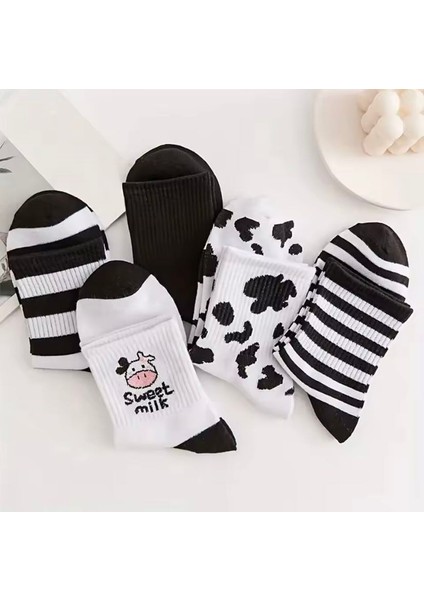 5'li Desenli Spor Tenis Çorap Set