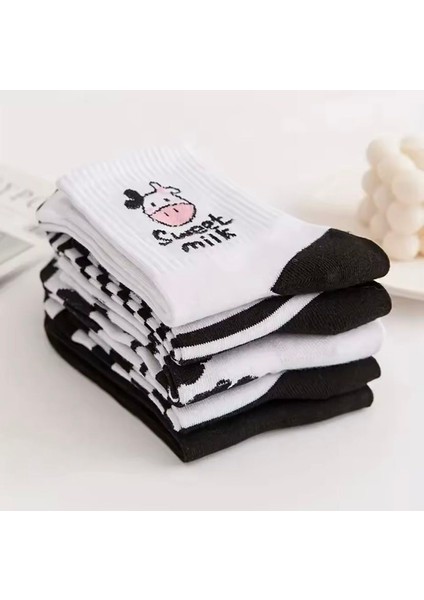 5'li Desenli Spor Tenis Çorap Set