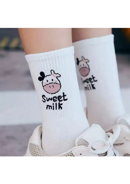 5'li Desenli Spor Tenis Çorap Set