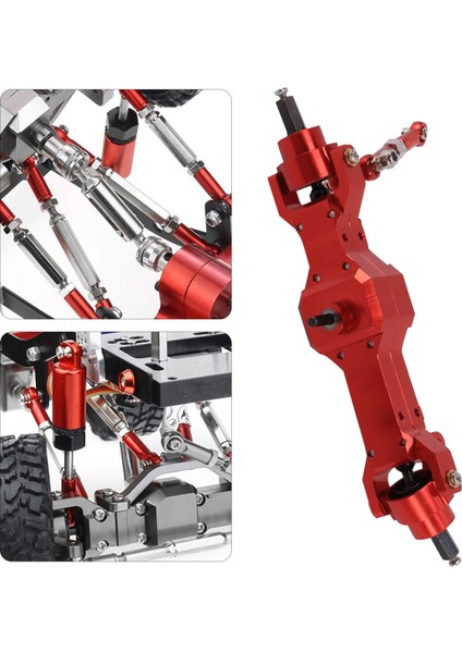 Metal Ön ve Arka Köprü Aks Dişli Kutusu Tahrik Mili ile Wpl C14 C24 B14 B24 1/16 Rc Araba Yükseltme Parçaları, Kırmızı (Yurt Dışından) modelleri