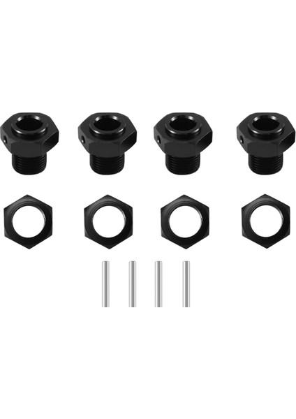 Metal 17MM Tekerlek Altıgen Hub Adaptörü Somun ile Arrma 1/10 4 S Kraton Outcast Rc Araba Yükseltme Parçaları, Siyah (Yurt Dışından)