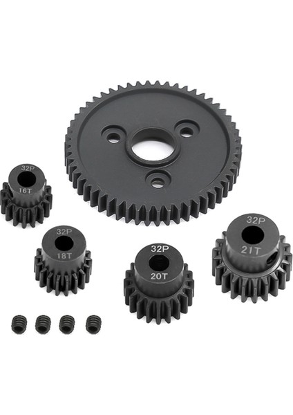 Metal Düz Dişli 54T 0.8 32P 3956 16T 18T 20T 21T Pinyonlar Dişli Seti 1/10 Traxxas Slash Stampede Zirvesi E-Revo (Yurt Dışından)