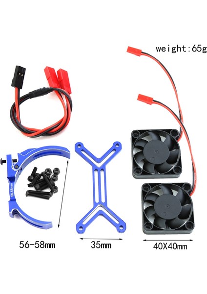 5687 56113 Motor Isı Emici Çift Soğutma Fanı Soğutucu 56-58MM 1/5 Traxxas Xmaxx Xrt Arrma Kraton Yükseltme Parçaları, Yeşil (Yurt Dışından)
