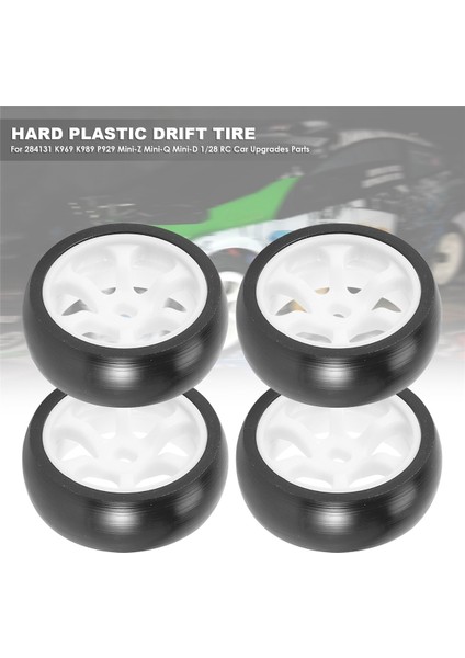 4 Adet Sert Plastik Sürüklenme Lastiği Lastik Tekerlek Wltoys 284131 K969 K989 P929 Mini-Z Mini-Q Mini-D 1/28 Rc Araba Yükseltme Parçaları (Yurt Dışından)