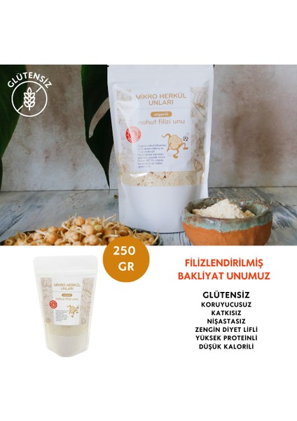 Organik Glutensiz Nohut Filizi Unu (250 Gr)