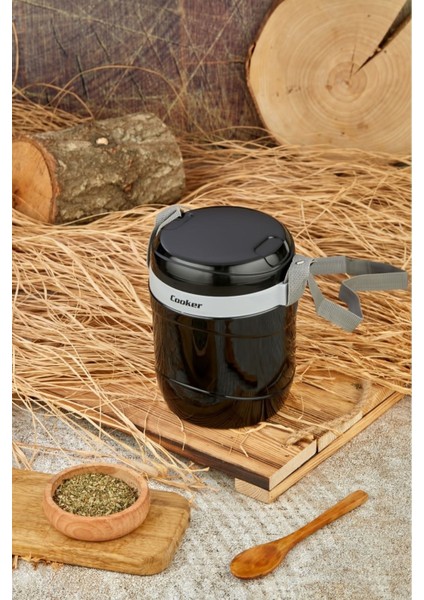 3146 Lüx 1,2 Litre Çelik Hazneli 3'lü Yemek Termosu