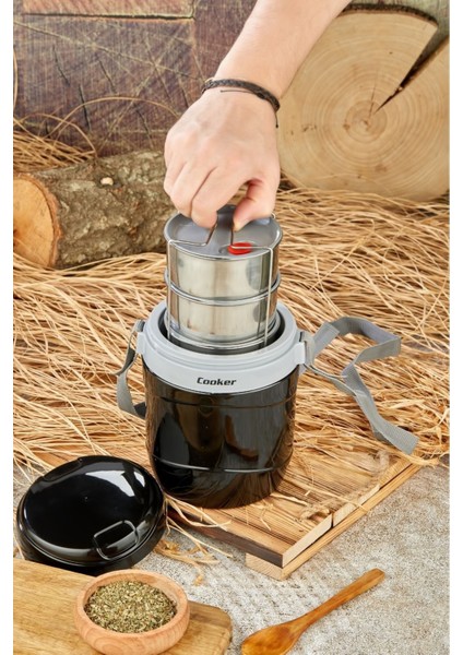 3146 Lüx 1,2 Litre Çelik Hazneli 3'lü Yemek Termosu modelleri